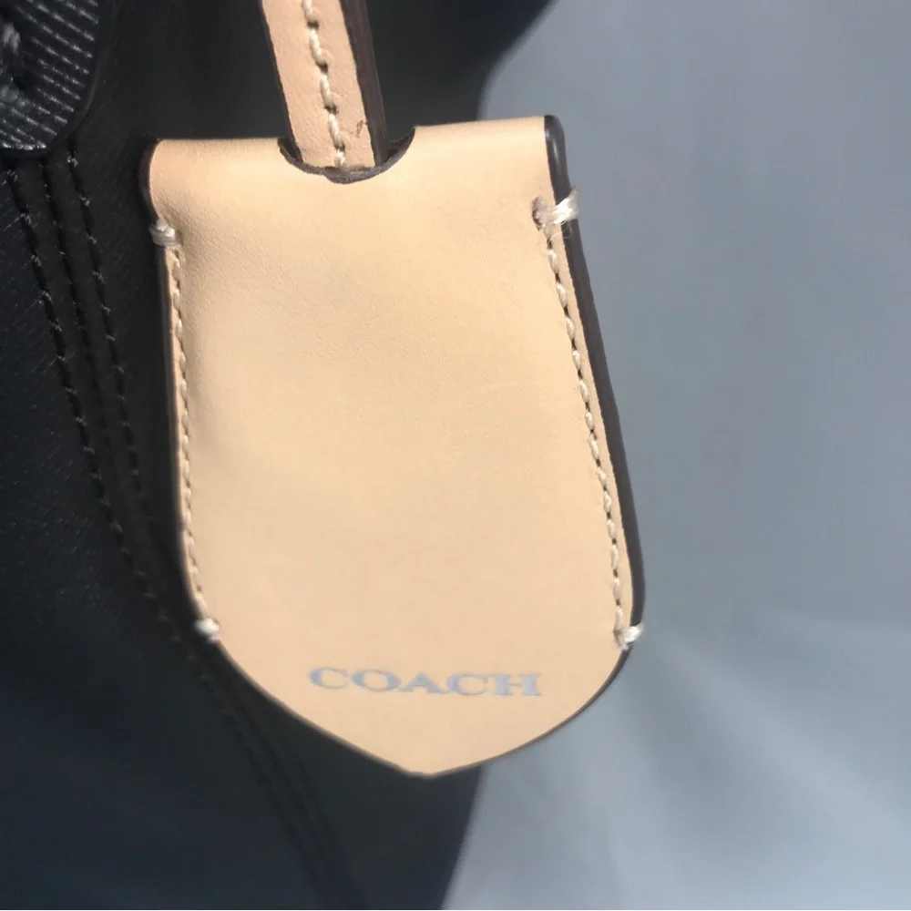 Coach Black Peyton Leather zip Top Tote - Picture 3 of 9